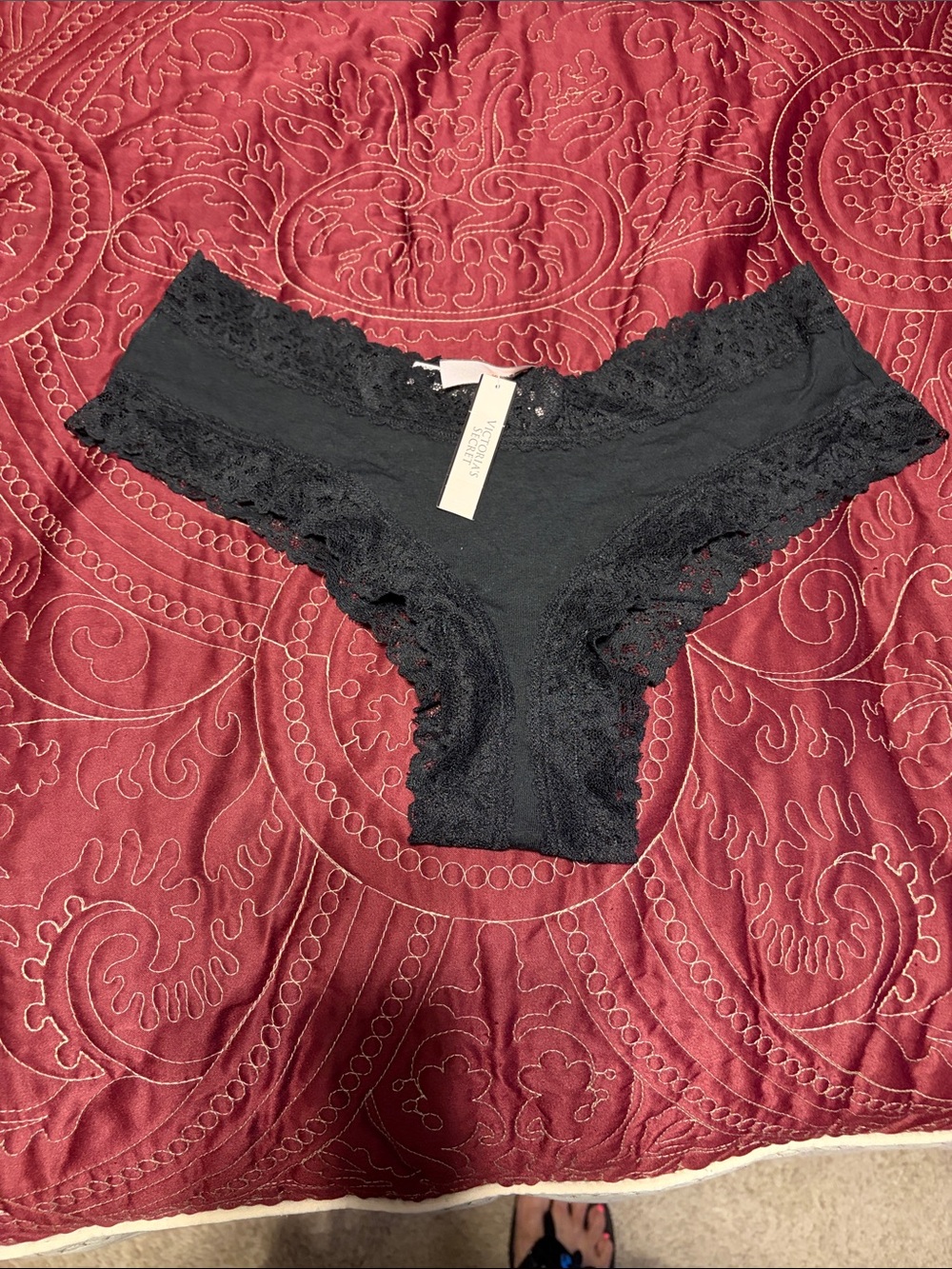 Victoria's Secret Black Lace cheeky Panty - Lace Trim